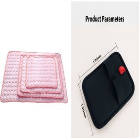 Pet Dog Cat Ice Silk Cold Nest Pad For Cooling In Summer (Option: Pink set-63x50cm)
