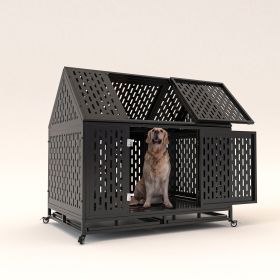 45inch Heavy Duty Dog Crate (Option: Black)
