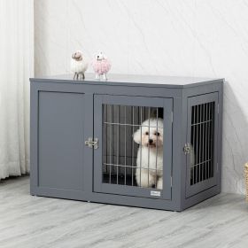 Furniture Style Dog Crate End Table (Option: Grey-975x665x175 mm)
