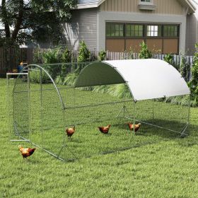 Large Chicken Coop Chicken Run with Waterproof and Anti-UV Cover (Option: Silver-1960x300x170 mm)