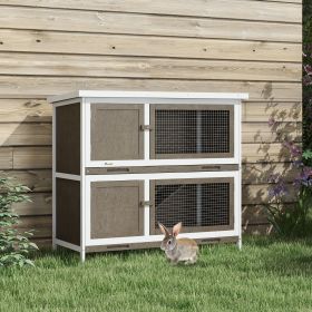 Bunny Hutch with Ramp (Option: Brown-1050x520x265 mm)