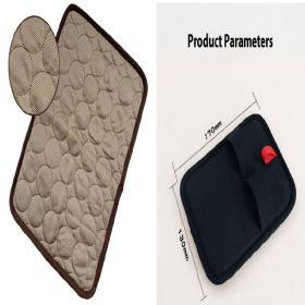 Pet Dog Cat Ice Silk Cold Nest Pad For Cooling In Summer (Option: Brown set-70x56cm)