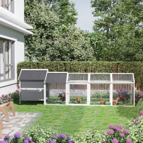 49" Small Chicken Coop Hen House with Garden Space (Option: Dark Gray-1130x200x710 mm)