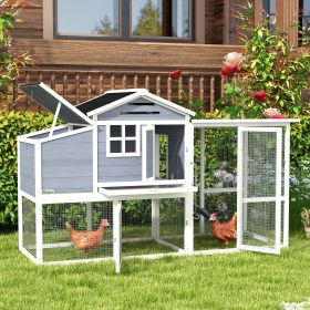 76" Chicken Coop with Safe and Healthy Non-Polluting Materials (Option: Grey-1110x810x205 mm)