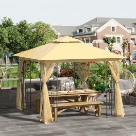 10' x 10' Patio Gazebo (Option: Beige-1990x440x185 mm)