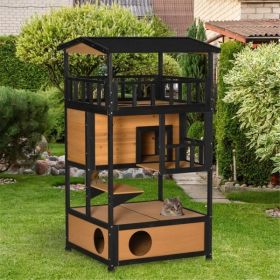 Cat House, Wooden Cat House Amazon Shipping, WalMart Banned, No Shipping On Weekends (Option: Natural)