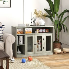47" Dog Crate Furniture with Storage (Option: Gray-1317x702x187 mm)