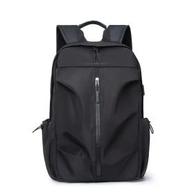 PU Backpack Fashion Large Capacity Men's Casual Backpack Commuter Trend Backpack Student School Bag (Option: Black)