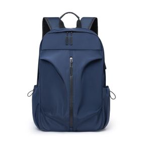 PU Backpack Fashion Large Capacity Men's Casual Backpack Commuter Trend Backpack Student School Bag (Option: Blue)