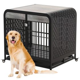Heavy Duty Dog Crate Furniture Wooden Table 42inch Grey (Option: Grey)