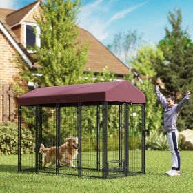 4.6' x 4.6' x 5' Dog Kennel Outdoor with Waterproof Canopy (Option: Red-1440x620x280 mm)