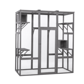 Oversized Cat Cage - Grey (Option: Grey)