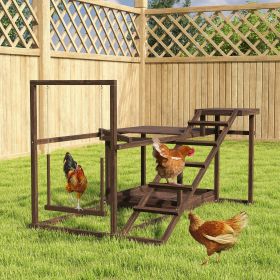 Chicken Activity Play Set with Perch (Option: Coffee-1070x725x160 mm)