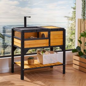 Wooden Tortoise House Tortoise Habitat Indoor & Outdoor For Lizards Snakes (Option: Yellow)