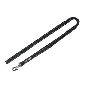PETMARVEL 4-6 FT Shock Absorbing Tactical Dog Leash Dual Handle For Training (Option: Black-One Size)