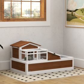 3-Room Tortoise Habitat House w/ Balcony & 2 Stories (Option: Coffee-1180x730x135 mm)