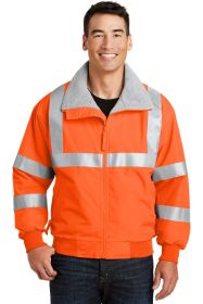 Port Authority Enhanced Visibility Challenger Jacket with Reflective Taping SRJ754 (Color: Safety Orange/ Reflective, size: 4XL)