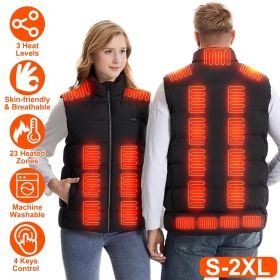 1Pc Heated Vest Men Women Heated Jacket with 23 Heating Zones 3 Heat Levels USB Powered Machine Washable for Winter Hiking Skiing Skating Outdoor (size: 2XL)