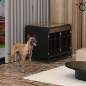 Heavy Duty Dog Crate Furniture Wooden Table 42inch Brown (Option: Brown)