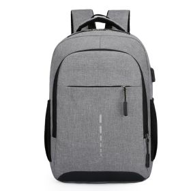 Oxford Cloth Backpack Casual Versatile Large Capacity Laptop Bag Daily Commuting Trend Backpack (Option: Grey)